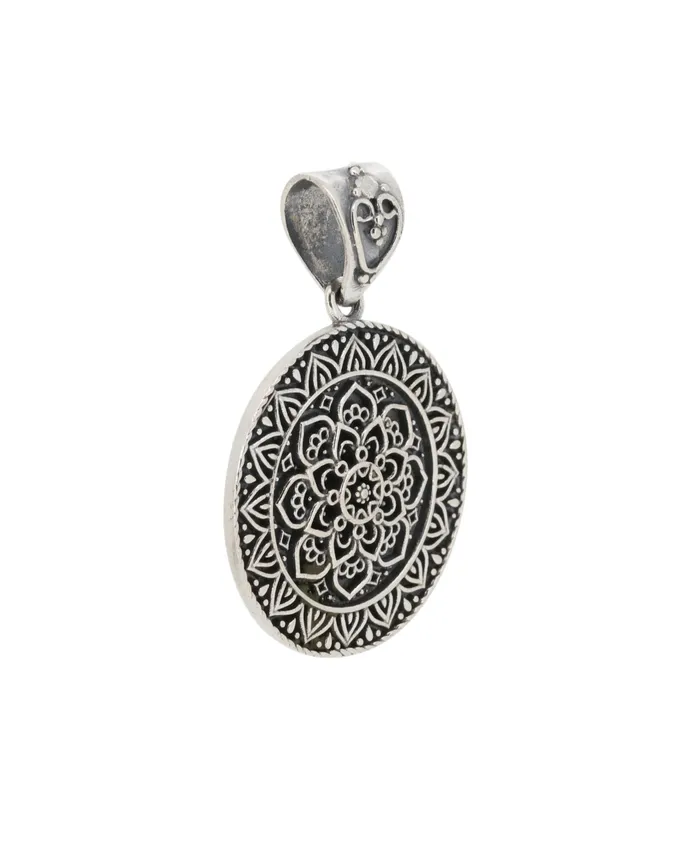 Buddha Groove Necklaces Sterling Silver Lotus Mandala Pendant