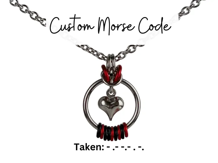 Captive Collars Necklaces Heart Morse Code