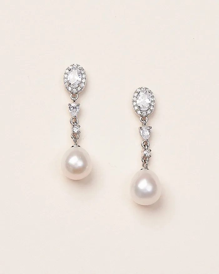  Dareth Colburn Adele Pearl CZ Earrings Earrings