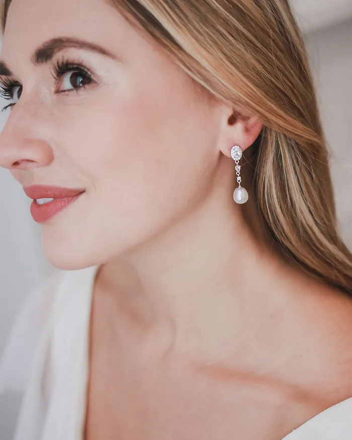  Dareth Colburn Adele Pearl CZ Earrings Earrings