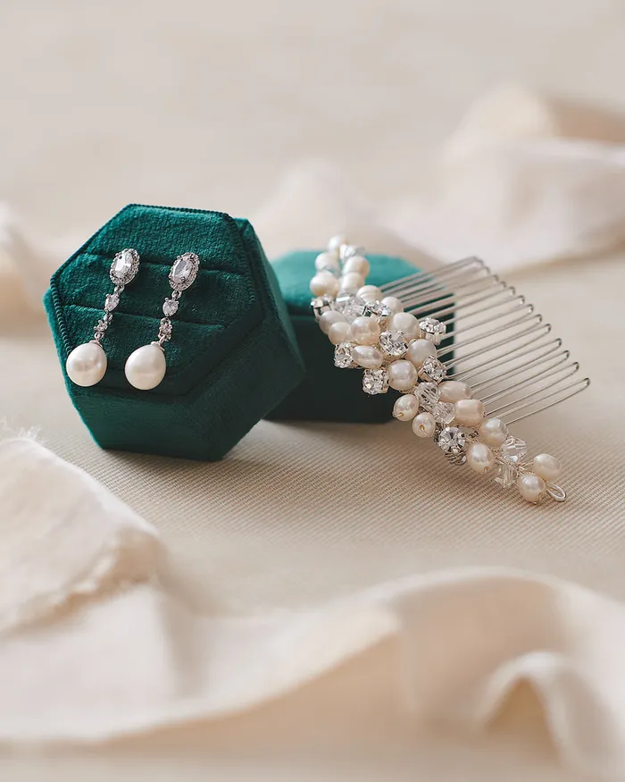  Dareth Colburn Adele Pearl CZ Earrings Earrings