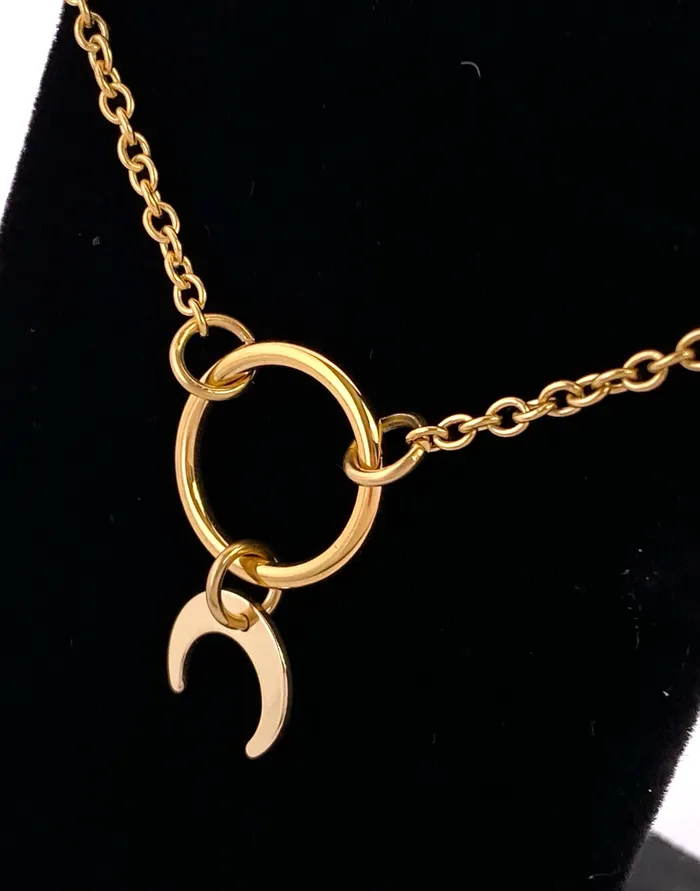 Earrings Captive Collars Gold Crescent Moon Horn