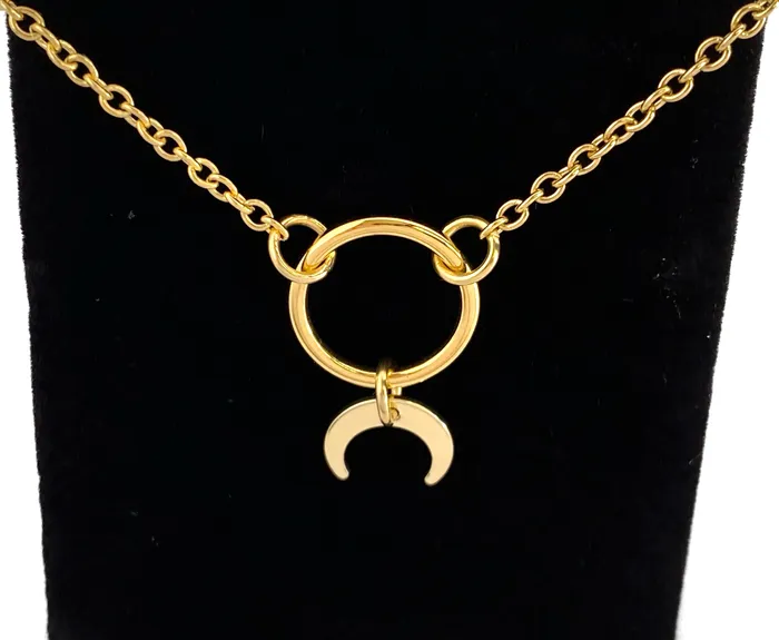 Earrings Captive Collars Gold Crescent Moon Horn