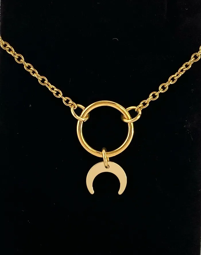 Earrings Captive Collars Gold Crescent Moon Horn