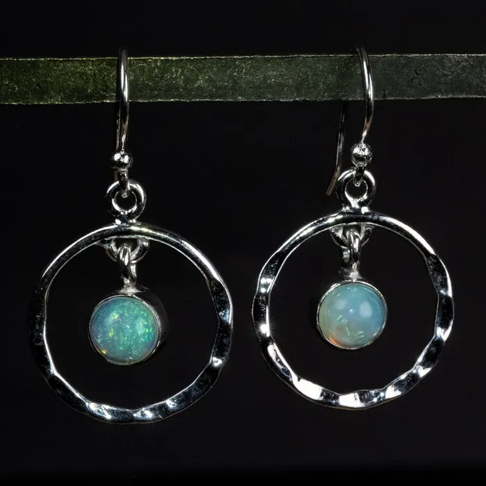 Earrings Ethiopian Opal Earrings 6mm 925 Silver InnerVision Crystals