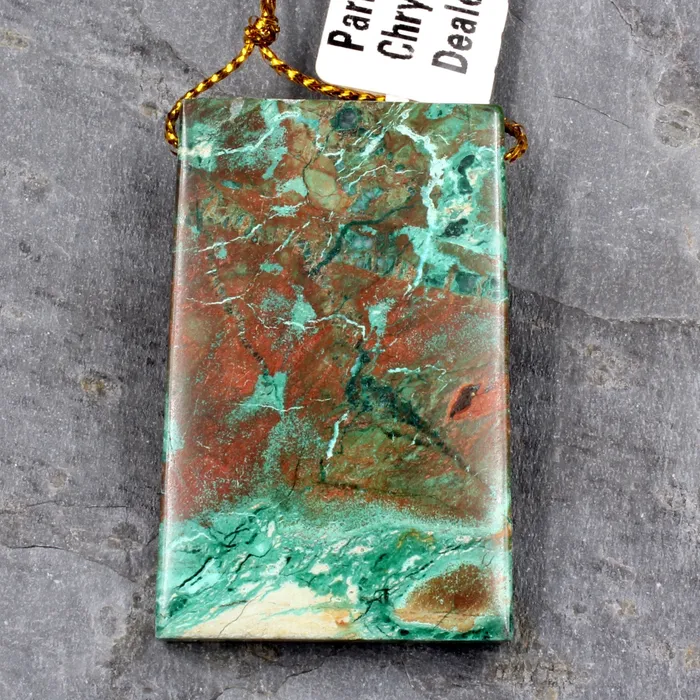Earrings Intrinsic Trading Matching Set Gemstone Earring Pair with Pendant Parrot Wing Chrysocolla Rectangle Pendant with Earrings