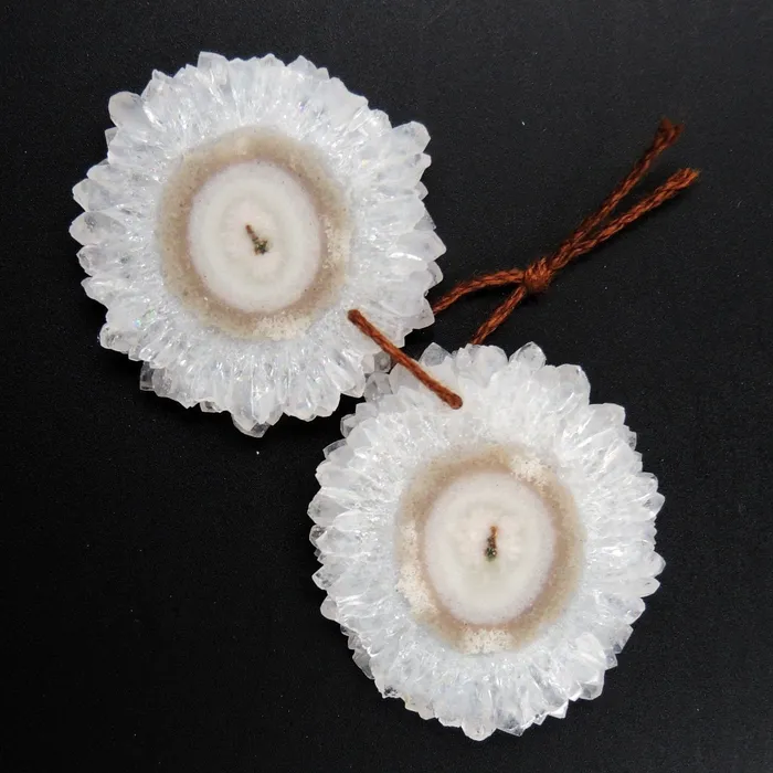 Earrings Intrinsic Trading Natural Amethyst Stalactite Flower Earring Pair Cabochon Cab Pair Drilled Matched Earrings Bead Pair E3250
