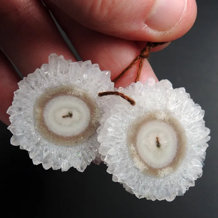 Earrings Intrinsic Trading Natural Amethyst Stalactite Flower Earring Pair Cabochon Cab Pair Drilled Matched Earrings Bead Pair E3250