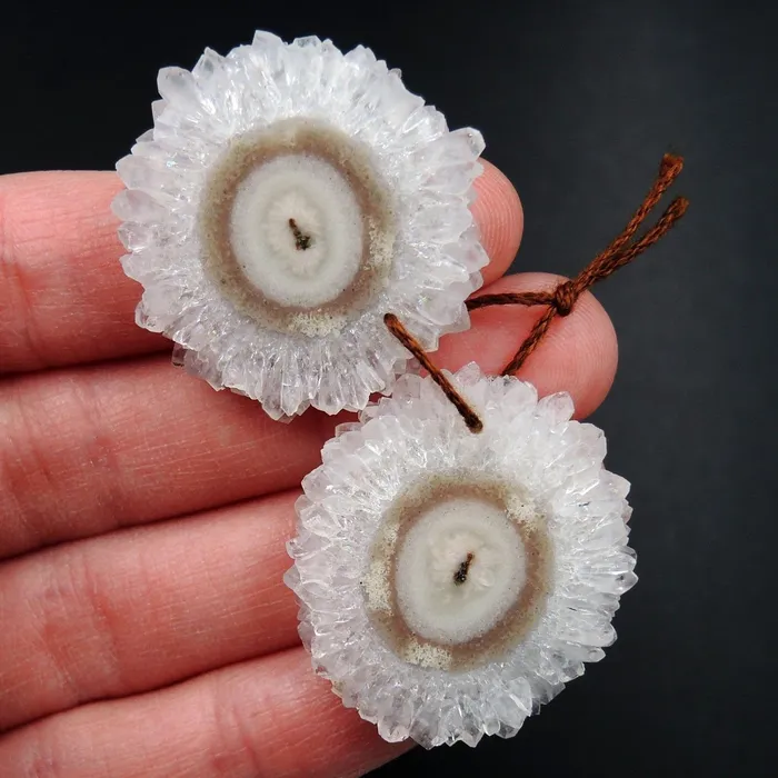 Earrings Intrinsic Trading Natural Amethyst Stalactite Flower Earring Pair Cabochon Cab Pair Drilled Matched Earrings Bead Pair E3250
