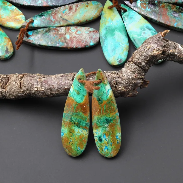 Earrings Intrinsic Trading Natural Chrysocolla Earring Pair Gemstone Drilled Teardrop Matched Gemstone Beads From Australia A1 Earrings Intrinsic Trading Natural Chrysocolla Earring Pair Gemstone Drilled Teardrop Matched Gemstone Beads From Australia A1