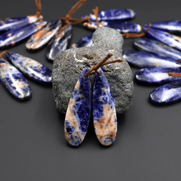 Earrings Intrinsic Trading Natural Multicolor Sodalite Teardrop Earring Pair Matched Gemstone Beads A1 Earrings Intrinsic Trading Natural Multicolor Sodalite Teardrop Earring Pair Matched Gemstone Beads A1
