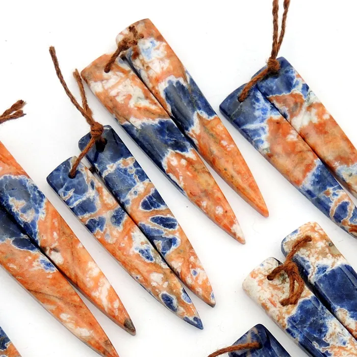 Earrings Intrinsic Trading Natural Orange Sodalite Earring Pair Dagger Cabochon Cab Drilled Matched Earrings Bead Pair Natural Vibrant Blue Orange Stone Earrings Intrinsic Trading Natural Orange Sodalite Earring Pair Dagger Cabochon Cab Drilled Matched Earrings Bead Pair Natural Vibrant Blue Orange Stone