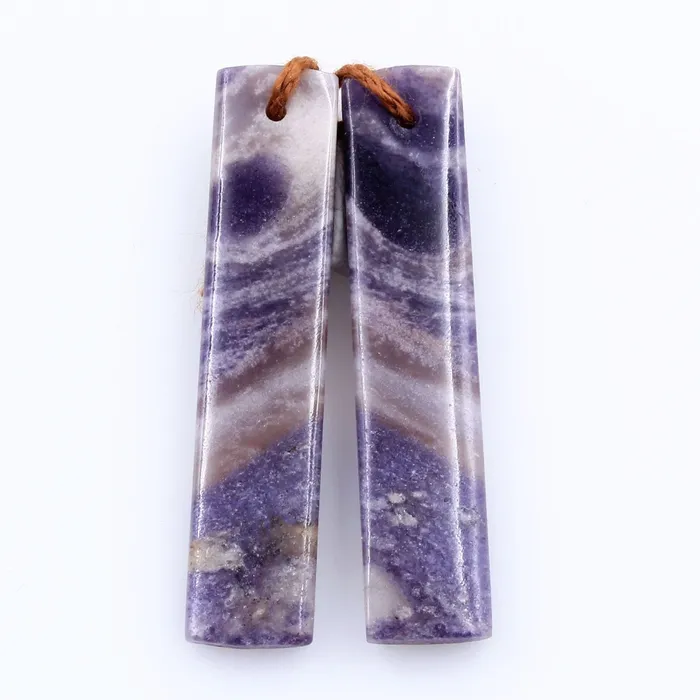 Earrings Intrinsic Trading Natural Purple Opal Earring Pair Rectangle Cabochon Cab Pair Drilled Matched Earrings Bead Pair Stone