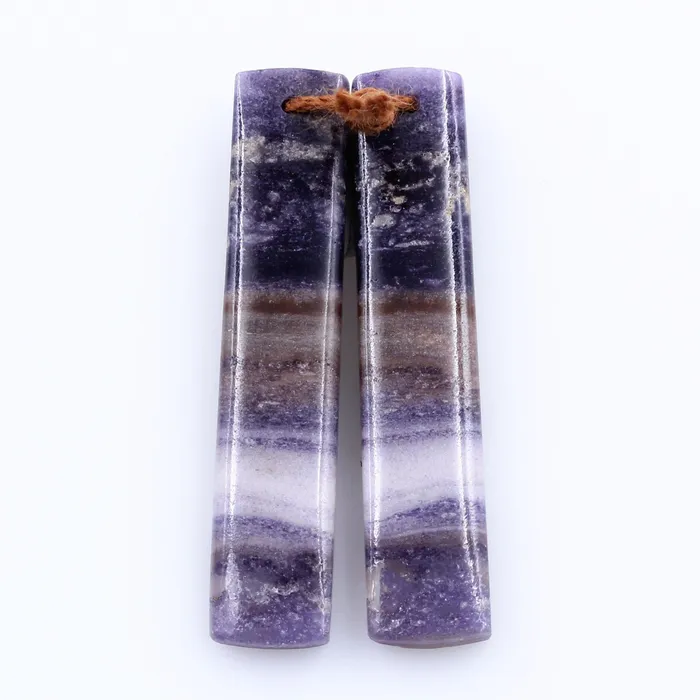 Earrings Intrinsic Trading Natural Purple Opal Earring Pair Rectangle Cabochon Cab Pair Drilled Matched Earrings Bead Pair Stone