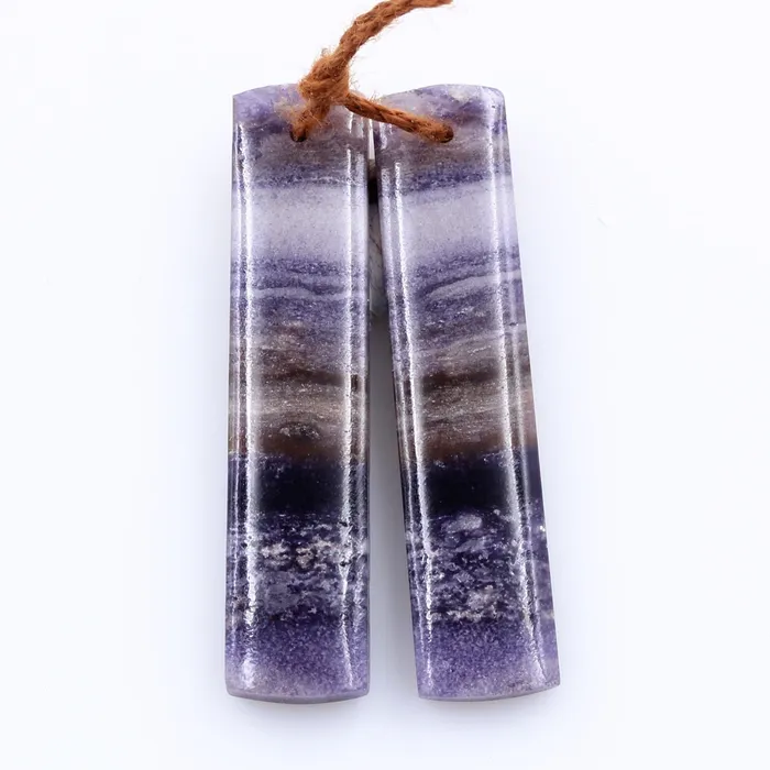 Earrings Intrinsic Trading Natural Purple Opal Earring Pair Rectangle Cabochon Cab Pair Drilled Matched Earrings Bead Pair Stone