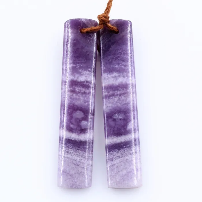 Earrings Intrinsic Trading Natural Purple Opal Earring Pair Rectangle Cabochon Cab Pair Drilled Matched Earrings Bead Pair Stone