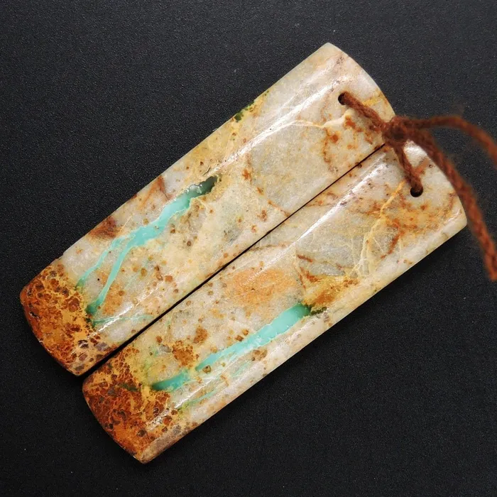 Earrings Intrinsic Trading Natural Turquoise From Royston Nevada Cabochon Cab Pair Drilled Matched Earrings Bead Pair E3266