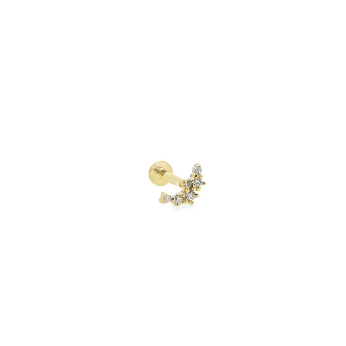 Earrings Suetables 14K Gold Diamond Climber Single Earring