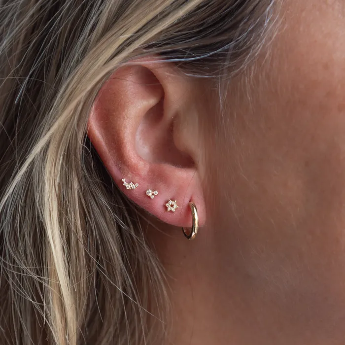 Earrings Suetables 14K Gold Diamond Climber Single Earring