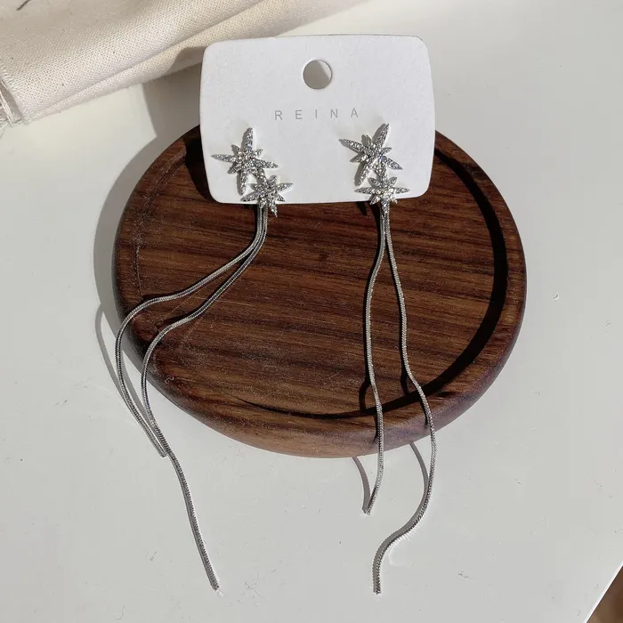EightPointed Star Dangle Earrings Refined by AnnaKaci Earrings