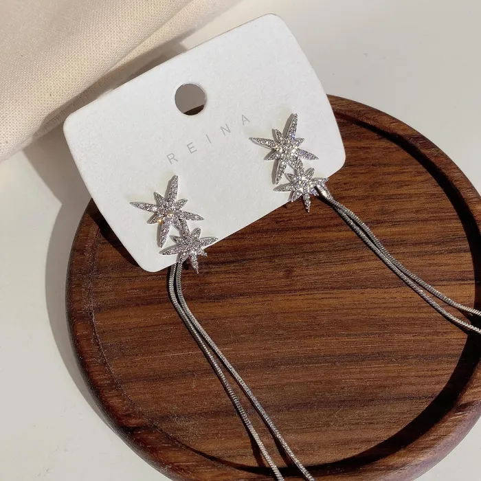 EightPointed Star Dangle Earrings Refined by AnnaKaci Earrings EightPointed Star Dangle Earrings Refined by AnnaKaci Earrings