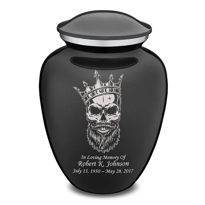 GetUrns Rings Adult Embrace Charcoal Skull Cremation Urn