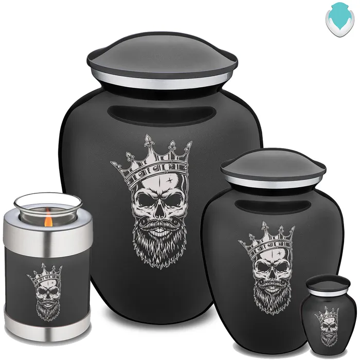GetUrns Rings Adult Embrace Charcoal Skull Cremation Urn