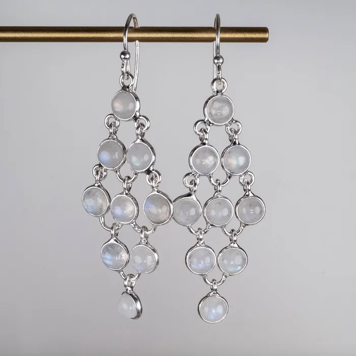 InnerVision Crystals Earrings Moonstone Earrings 5mm 925 Silver