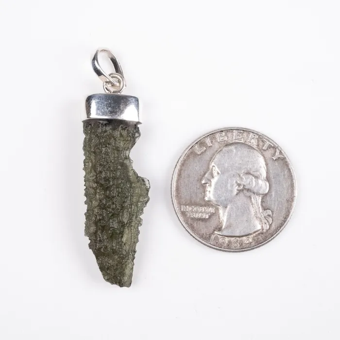 InnerVision Crystals Necklaces Moldavite Pendant 393 g 48x12mm 925 Silver