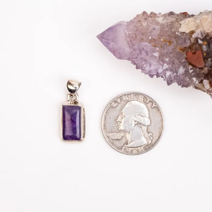 InnerVision Crystals Necklaces Sugilite Pendant 304 g 26x10mm 925 Silver