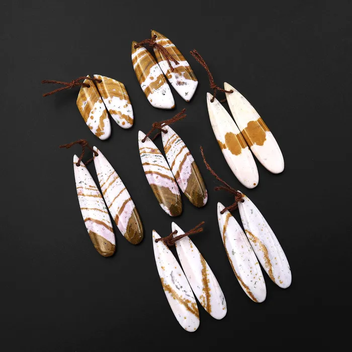 Intrinsic Trading 7 Pairs Natural Ocher Brown Ocean Jasper Earring Pair Matched Gemstone Beads E0147 Earrings Intrinsic Trading 7 Pairs Natural Ocher Brown Ocean Jasper Earring Pair Matched Gemstone Beads E0147 Earrings