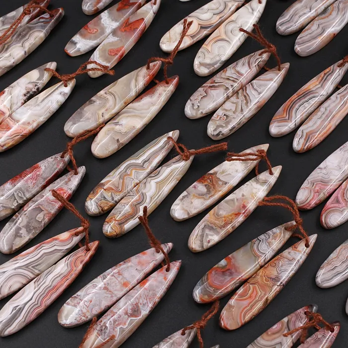 Intrinsic Trading Earrings Drilled Laguna Lace Agate Long Slender Teardrop Earring Matched Gemstone Cabochon Bead Pair Intrinsic Trading Earrings Drilled Laguna Lace Agate Long Slender Teardrop Earring Matched Gemstone Cabochon Bead Pair