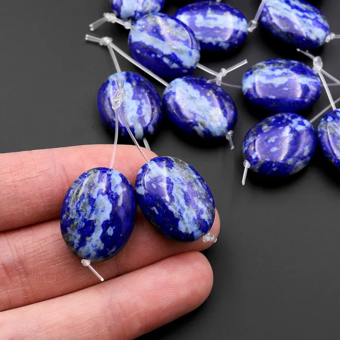 Intrinsic Trading Earrings Drilled Natural Blue Lapis Earring Pair With White Calcite Oval Matched Gemstone Beads Pair A1 Intrinsic Trading Earrings Drilled Natural Blue Lapis Earring Pair With White Calcite Oval Matched Gemstone Beads Pair A1