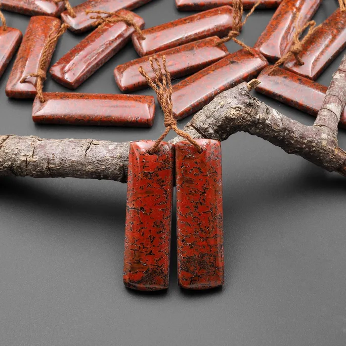Intrinsic Trading Earrings Genuine Red Utah Dinosaur Bone Fossil Drilled Rectangle Earring Pair Matched Gemstone Beads Intrinsic Trading Earrings Genuine Red Utah Dinosaur Bone Fossil Drilled Rectangle Earring Pair Matched Gemstone Beads