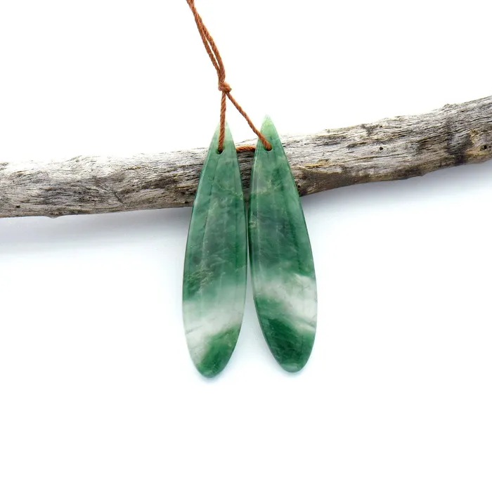 Intrinsic Trading Earrings Natural African Green Jade Earring Drilled Gemstone Teardrop Matched Bead Pair OP2526 Intrinsic Trading Earrings Natural African Green Jade Earring Drilled Gemstone Teardrop Matched Bead Pair OP2526