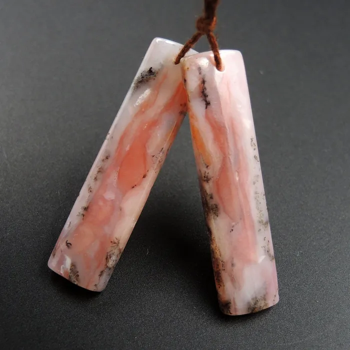Intrinsic Trading Earrings Pink Opal Earring Pair Rectangle Cabochon Cab Pair Drilled Matched Earrings Natural Bead Pair E2745 Intrinsic Trading Earrings Pink Opal Earring Pair Rectangle Cabochon Cab Pair Drilled Matched Earrings Natural Bead Pair E2745