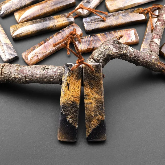 Intrinsic Trading Earrings Rare Natural Brown Turkish Needle Agate Earring Pair Drilled Matched Rectangle Gemstone Beads A5 Intrinsic Trading Earrings Rare Natural Brown Turkish Needle Agate Earring Pair Drilled Matched Rectangle Gemstone Beads A5