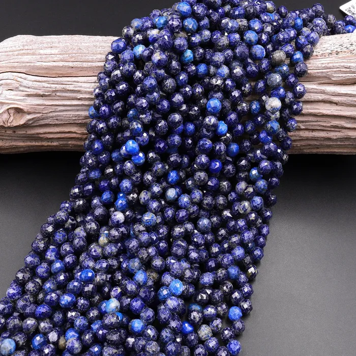 Intrinsic Trading Natural Blue Lapis Faceted 6mm Rounded Briolette Teardrop Beads Good For Earrings 155 Strand Earrings
