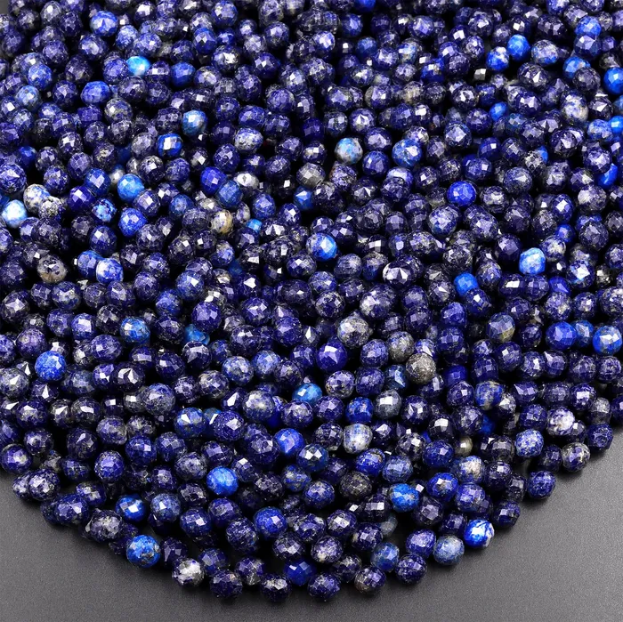 Intrinsic Trading Natural Blue Lapis Faceted 6mm Rounded Briolette Teardrop Beads Good For Earrings 155 Strand Earrings