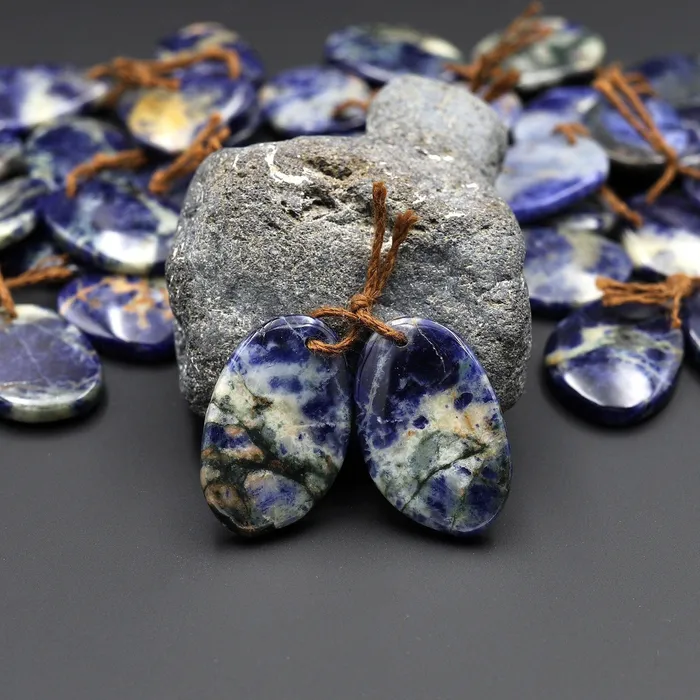 Intrinsic Trading Natural Blue Sodalite Freeform Earring Pair Matched Gemstone Beads A1 Earrings Intrinsic Trading Natural Blue Sodalite Freeform Earring Pair Matched Gemstone Beads A1 Earrings