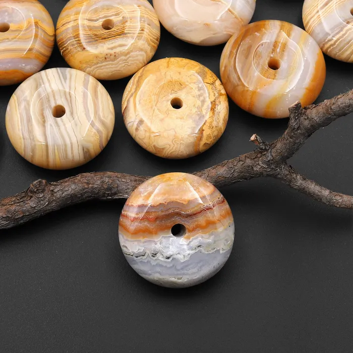 Intrinsic Trading Necklaces AAA Natural Mexican Crazy Lace Donut Pendant Focal Bead A2 Intrinsic Trading Necklaces AAA Natural Mexican Crazy Lace Donut Pendant Focal Bead A2
