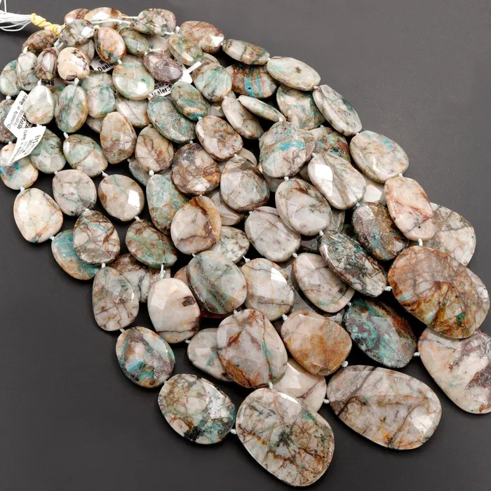 Intrinsic Trading Necklaces Graduated Faceted Natural Chrysocolla in Quartz Focal Pendant Beads Stunning Blue Strikes Designer Quality One of a Kind 17 Necklace Strand
