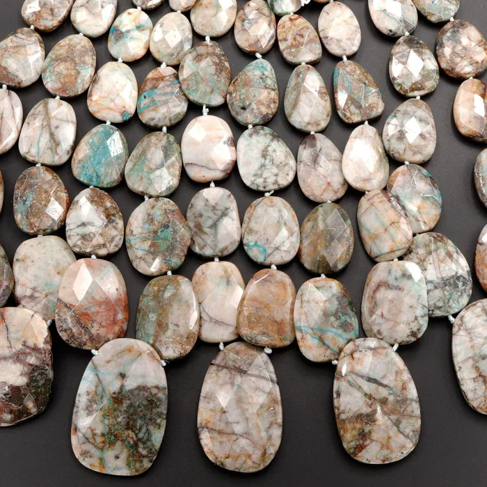 Intrinsic Trading Necklaces Graduated Faceted Natural Chrysocolla in Quartz Focal Pendant Beads Stunning Blue Strikes Designer Quality One of a Kind 17 Necklace Strand