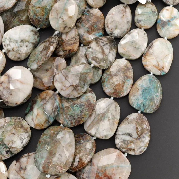Intrinsic Trading Necklaces Graduated Faceted Natural Chrysocolla in Quartz Focal Pendant Beads Stunning Blue Strikes Designer Quality One of a Kind 17 Necklace Strand