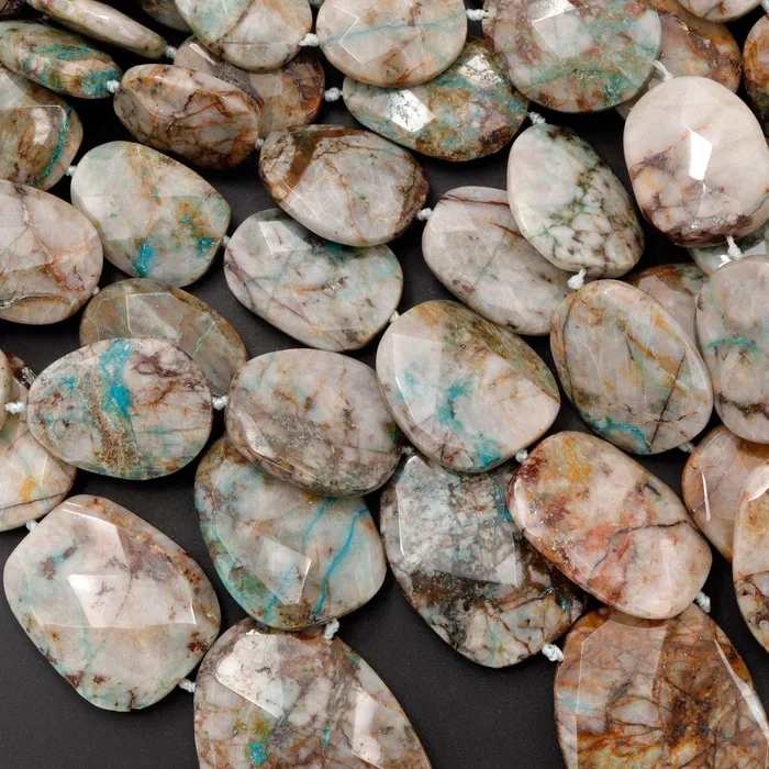 Intrinsic Trading Necklaces Graduated Faceted Natural Chrysocolla in Quartz Focal Pendant Beads Stunning Blue Strikes Designer Quality One of a Kind 17 Necklace Strand