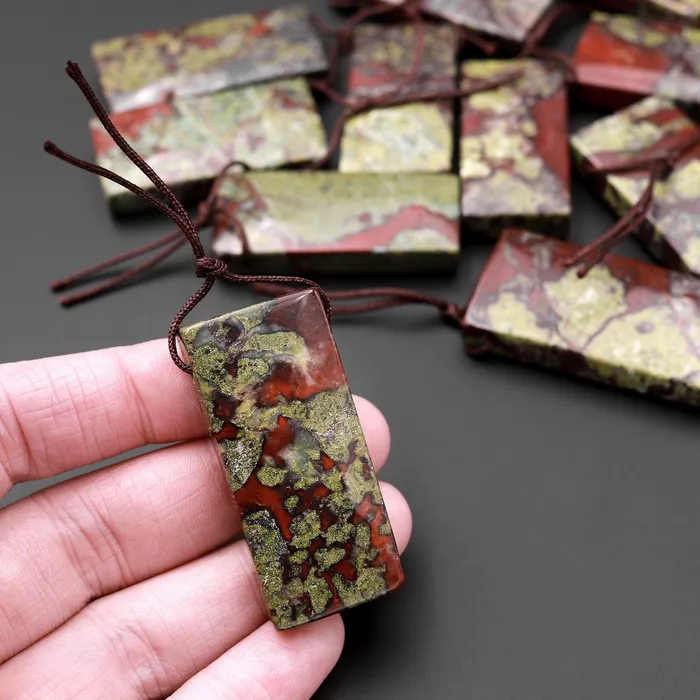 Intrinsic Trading Necklaces Natural Dragon Blood Jasper Pendant Top Side Drilled Long Rectangle Pendant Focal Bead Intrinsic Trading Necklaces Natural Dragon Blood Jasper Pendant Top Side Drilled Long Rectangle Pendant Focal Bead