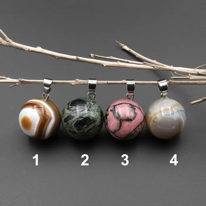 Intrinsic Trading Necklaces Natural Gemstone 20mm Round Ball Sphere Pendant Choose from Rose Quartz Rock Quartz Rhodonite Golden Obsidian Sodalite Tuxedo Agate Rhyolite Intrinsic Trading Necklaces Natural Gemstone 20mm Round Ball Sphere Pendant Choose from Rose Quartz Rock Quartz Rhodonite Golden Obsidian Sodalite Tuxedo Agate Rhyolite