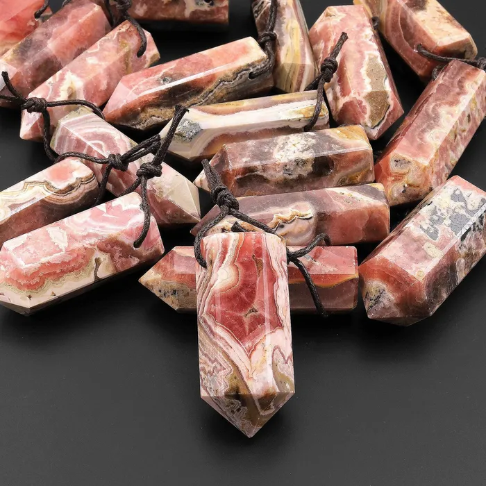 Intrinsic Trading Necklaces Natural Rhodochrosite Obelisk Point Pendant Side Drilled Tower Pendulum Healing Crystal Intrinsic Trading Necklaces Natural Rhodochrosite Obelisk Point Pendant Side Drilled Tower Pendulum Healing Crystal
