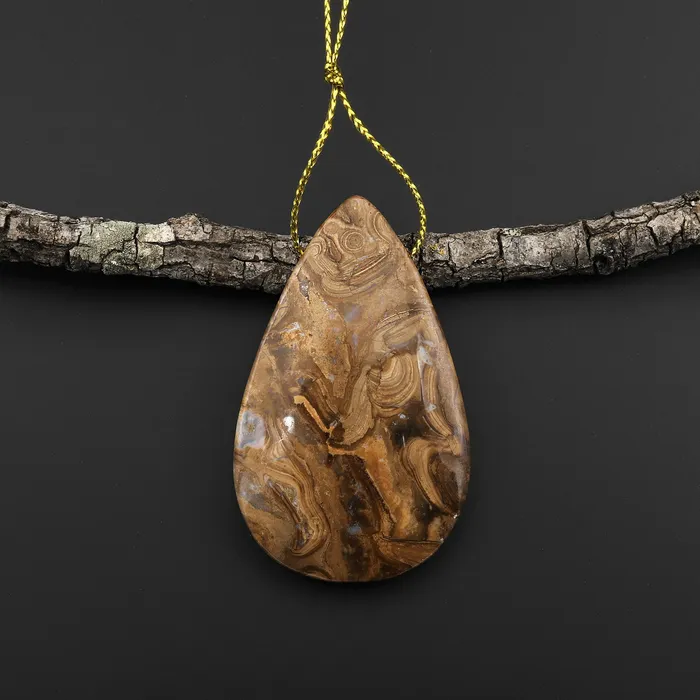 Intrinsic Trading Necklaces Rare Genuine Natural Fossilized Algae Pendant Top Side Drilled Teardrop Gemstone Intrinsic Trading Necklaces Rare Genuine Natural Fossilized Algae Pendant Top Side Drilled Teardrop Gemstone