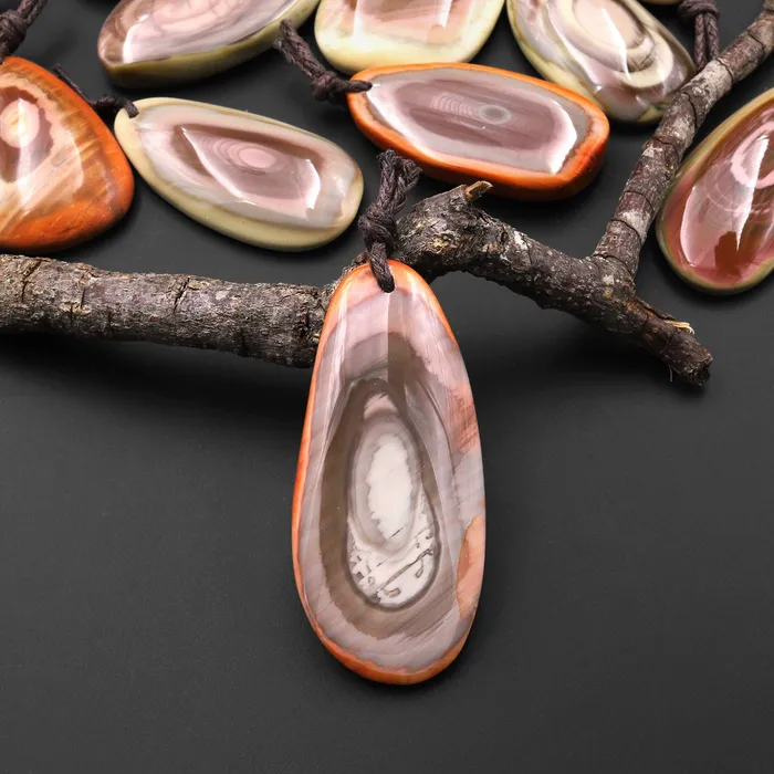 Intrinsic Trading Necklaces Rare Natural Mexican Imperial Jasper Freeform Pendant A8 Intrinsic Trading Necklaces Rare Natural Mexican Imperial Jasper Freeform Pendant A8